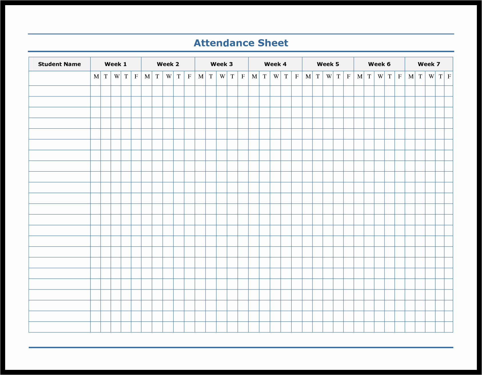 Employee attendance Records Template Awesome Blank Employee attendance Record Template Sample