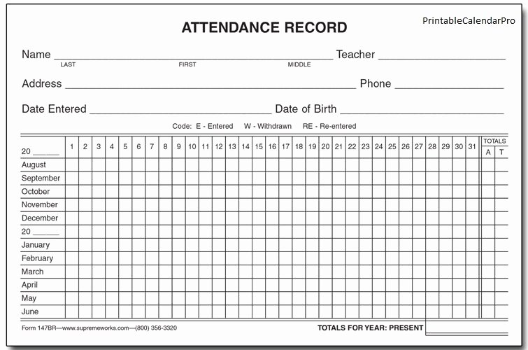 Employee attendance Records Template Fresh Employee attendance Record Template 2017 Templates