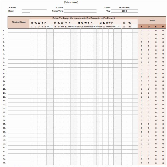 Employee attendance Tracker Template Awesome attendance Tracking Template 10 Free Word Excel Pdf