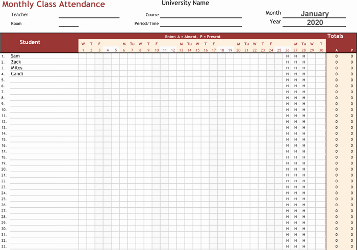 Employee attendance Tracker Template Beautiful attendance Tracking Templates 6 Excel Trackers and Calendars