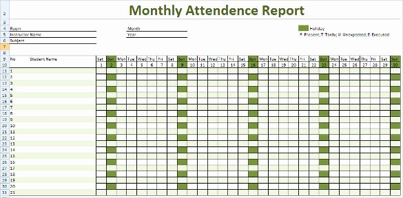 Employee attendance Tracker Template Fresh attendance Tracking Template 10 Free Word Excel Pdf