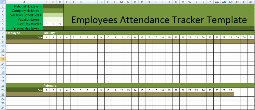 Employee attendance Tracker Template Lovely Stunning Employee attendance Tracker Template In Excel