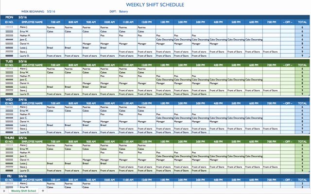Employee Daily Work Schedule Template Fresh Free Work Schedule Templates for Word and Excel