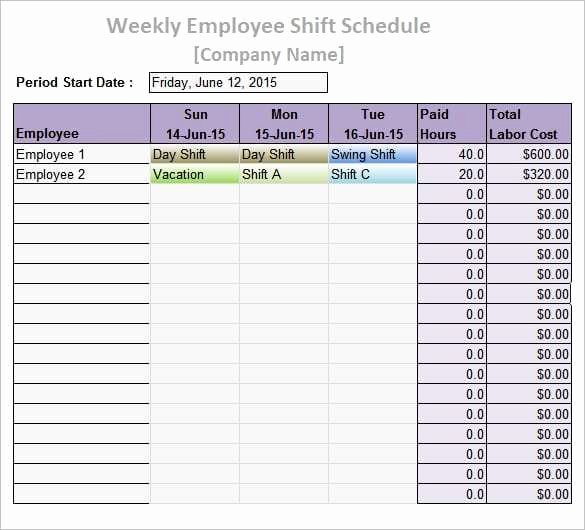 Employee Daily Work Schedule Template Inspirational 9 Work Schedule Templates Word Excel Pdf formats