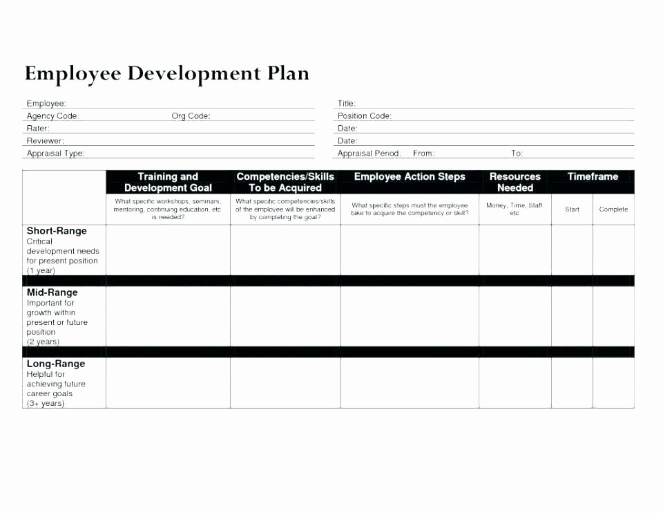 Employee Development Plan Template Awesome Employee Development Template Lovely Career Development
