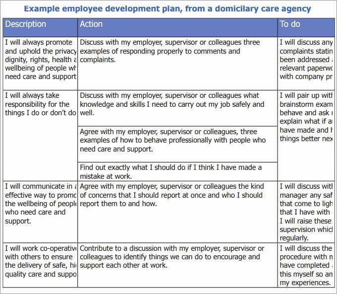Employee Development Plan Template Unique Employee Development Plan Template