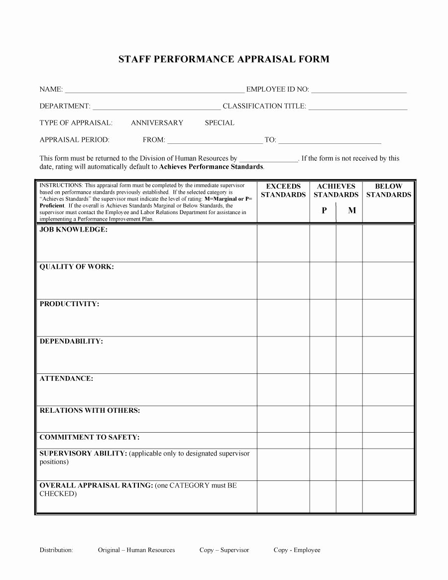 Employee Evaluation form Template Awesome 46 Employee Evaluation forms &amp; Performance Review Examples