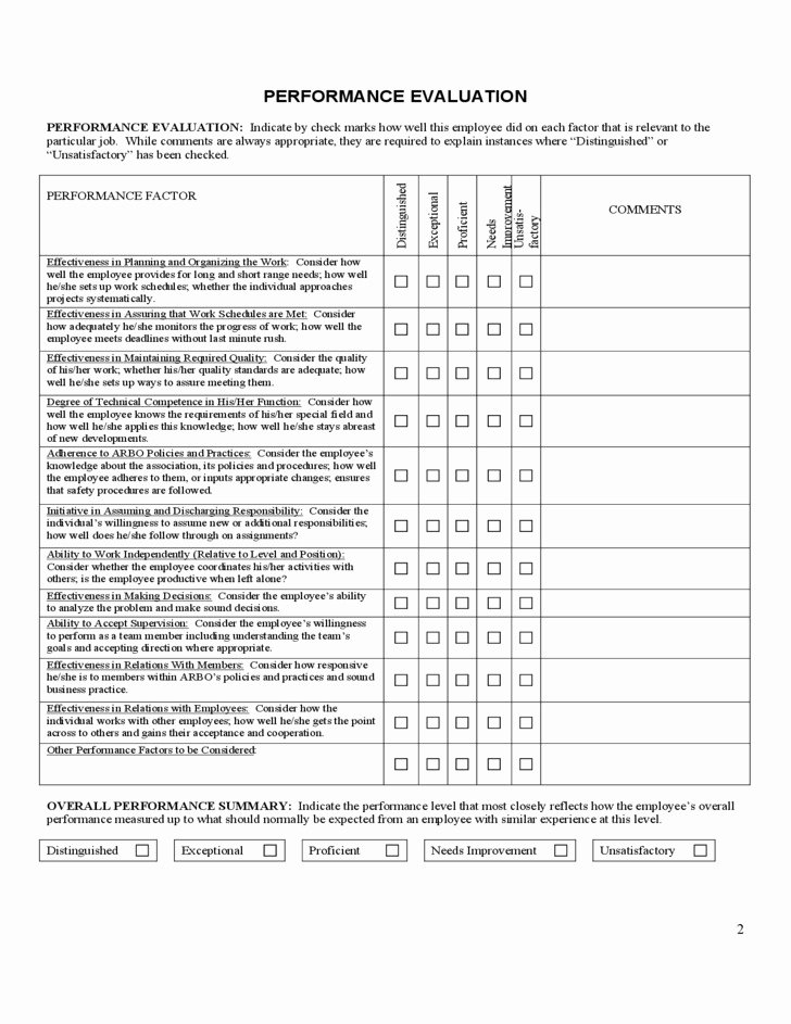 Employee Evaluation form Template Unique Employee Evaluation form Template Doc Templates Resume