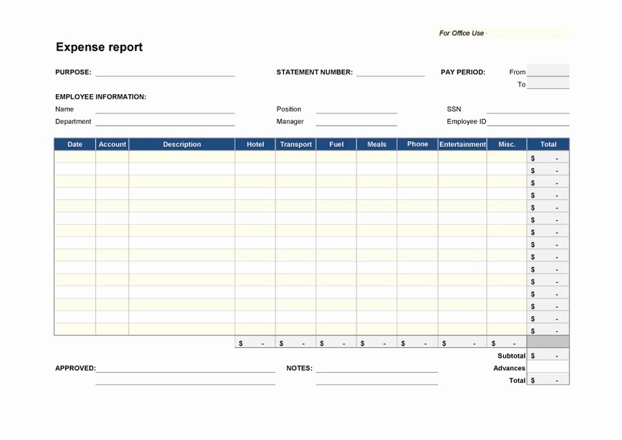 Employee Expense Report Template Awesome 40 Expense Report Templates to Help You Save Money