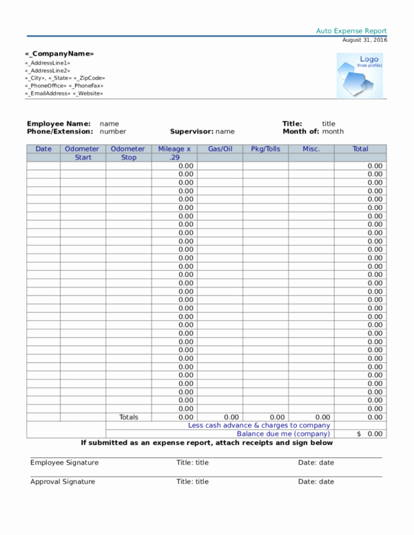 Employee Expense Report Template Unique Pany Expense Report Spreadsheet Templates for Business