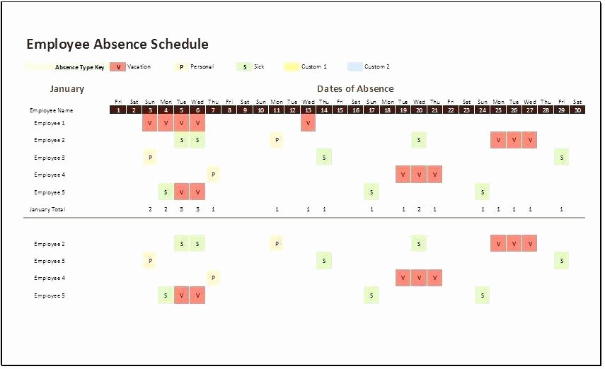 Employee Holiday Schedule Template Awesome Employee Calendar 2017 Template Employee Absence Schedule