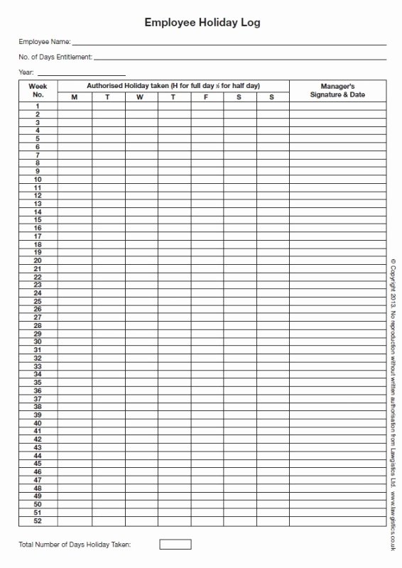 Employee Holiday Schedule Template New Employee Absence Template 2010 Free Programs