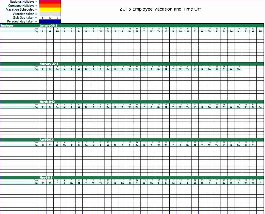 Employee Holiday Schedule Template Unique 11 Staff Holiday Planner Excel Template Exceltemplates