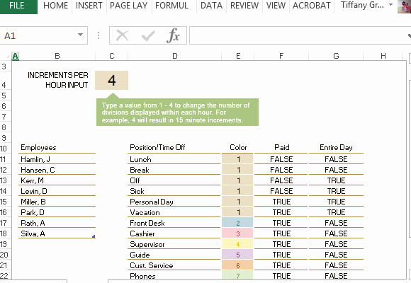Employee Hourly Schedule Template Beautiful Employee Schedule &amp; Hourly Increment Template for Excel