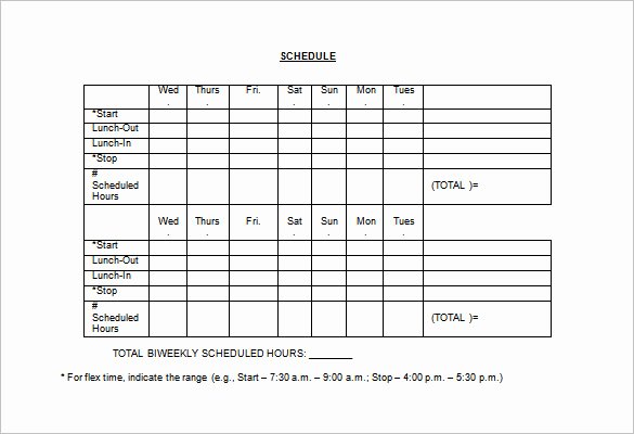 Employee Lunch Schedule Template Awesome Employee Schedule Template 5 Free Word Excel Pdf