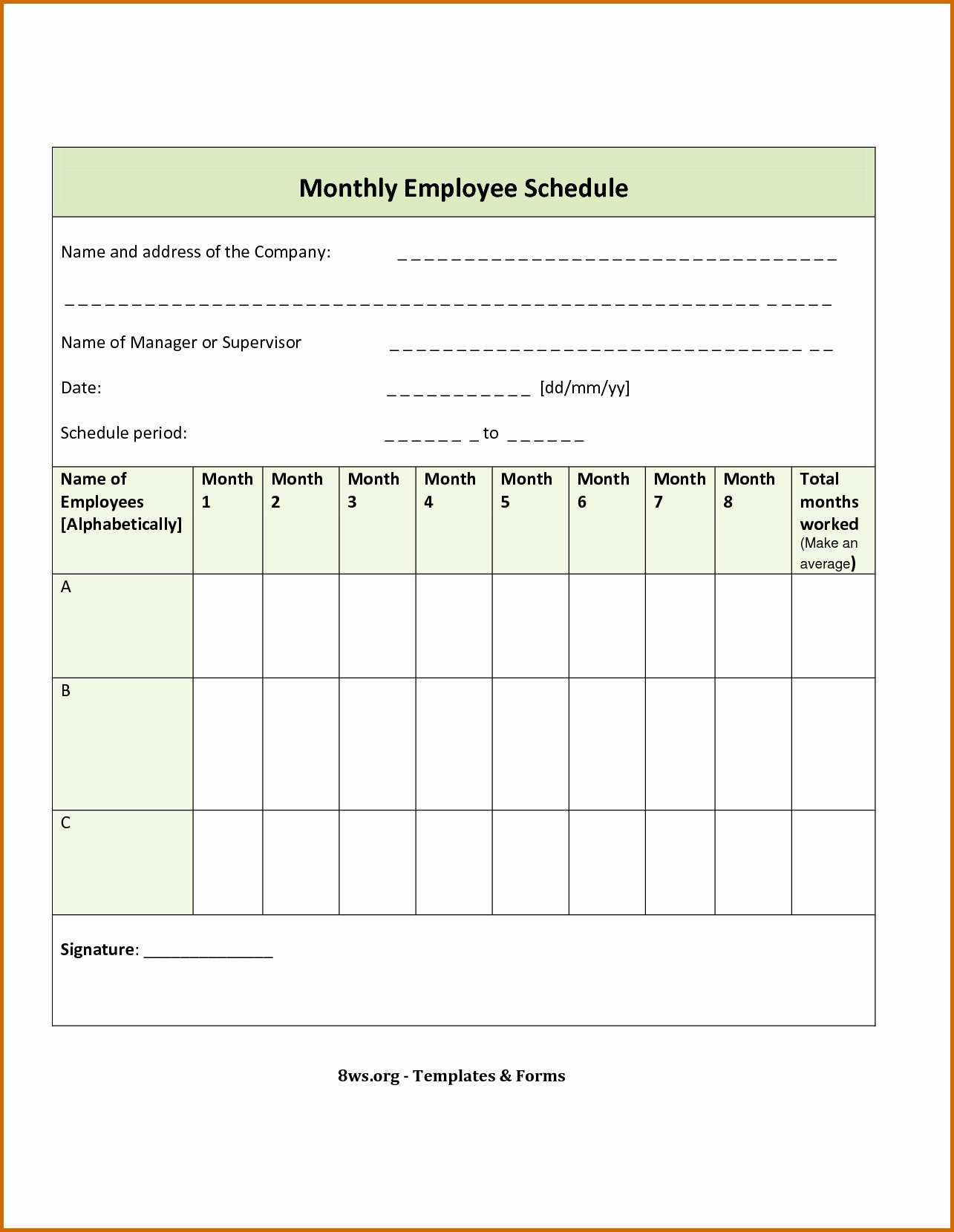 Employee Monthly Schedule Template Lovely Blank Weekly Employee Schedule Template to Pin On