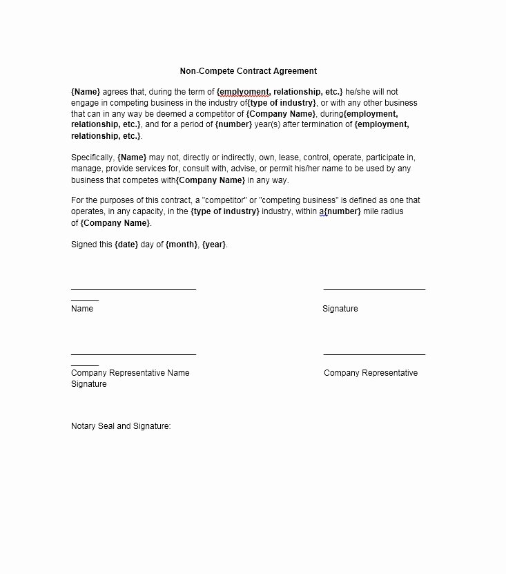 Employee Non Compete Agreement Template Elegant 39 Ready to Use Non Pete Agreement Templates Free