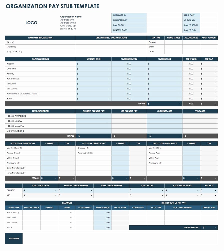 Employee Pay Stub Template Free Best Of Free Pay Stub Templates