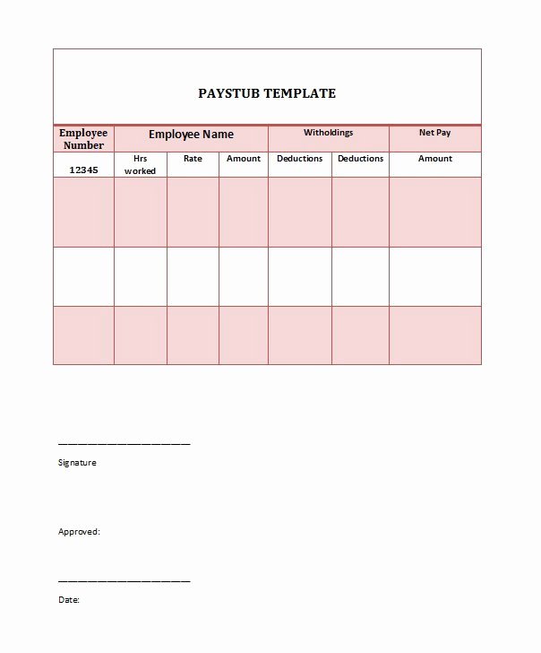 Employee Pay Stub Template Free Lovely Free Paycheck Stub Templates Blank Weekly Word Excel