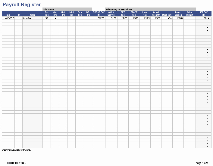 Employee Payroll Ledger Template Awesome Payroll Template Free Employee Payroll Template for Excel