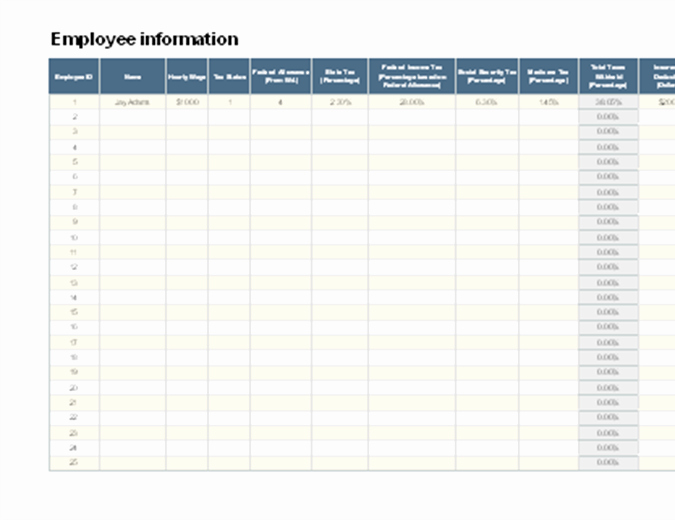 Employee Payroll Ledger Template Best Of Payroll Calculator