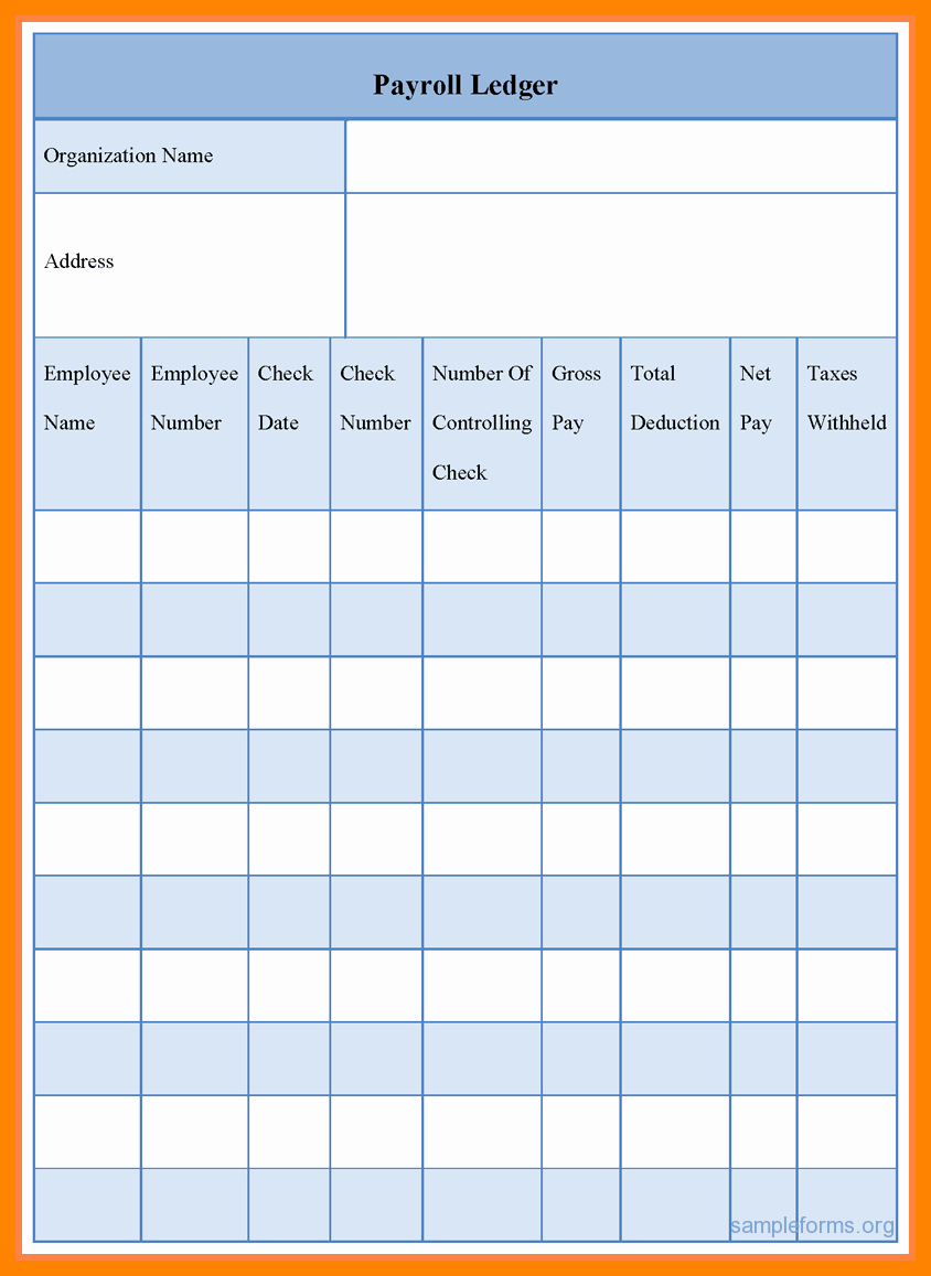 Employee Payroll Ledger Template Elegant 5 Employee Payroll Ledger Template