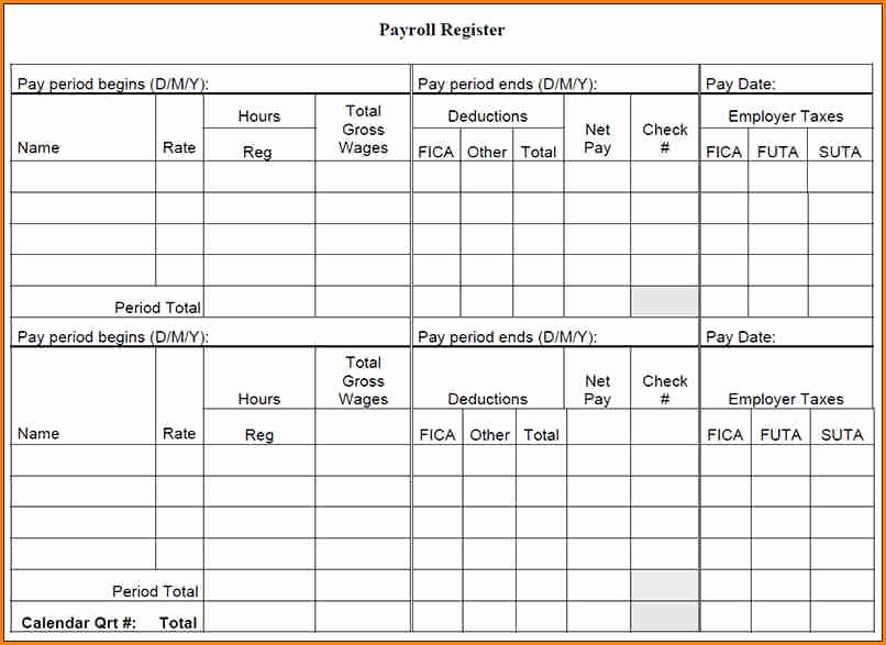 Employee Payroll Ledger Template Inspirational 5 Payroll Register Template