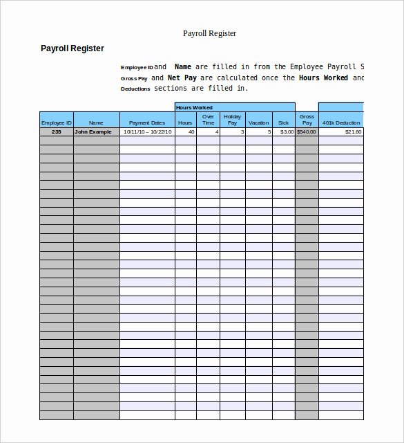 Employee Payroll Ledger Template Luxury 15 Payroll Templates Pdf Word Excel