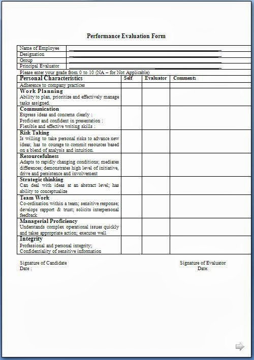 Employee Performance Appraisal form Template Luxury Performance Rating form