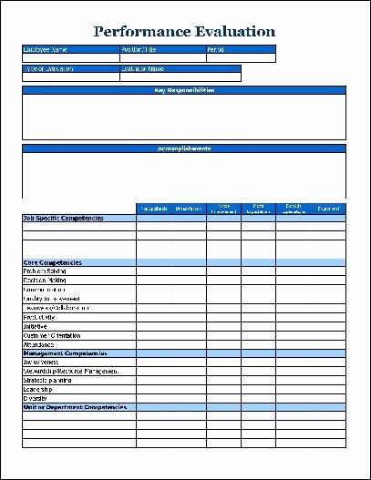 Employee Performance Appraisal form Template Unique Lovely Performance Review form Staff Template Simple