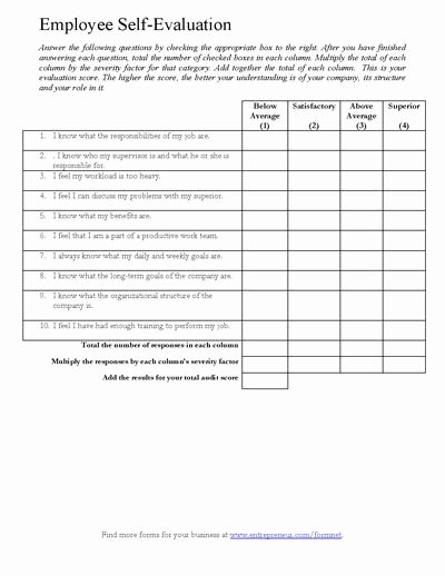 Employee Performance Evaluation Template Beautiful Printable Employee Evaluation form Template Customize