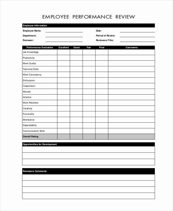 Employee Performance Evaluation Template Best Of Employee Review Templates 10 Free Pdf Documents