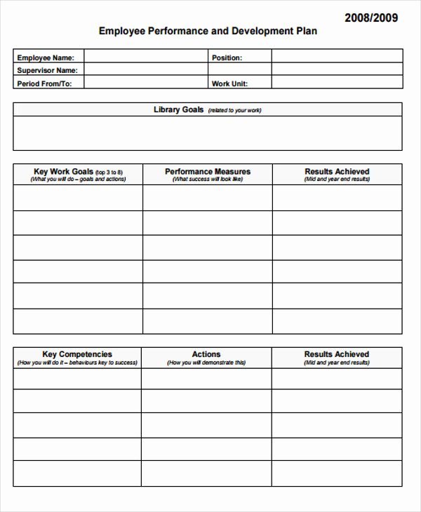Employee Performance Plan Template Awesome Employee Performance Development Plan Template to