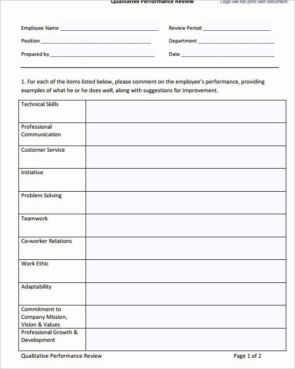 Employee Performance Review Template Excel New 31 Employee Evaluation form Templates Free Word Excel