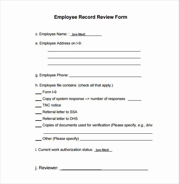 Employee Performance Review Template Pdf New 7 Employee Review Templates – Pdf Doc