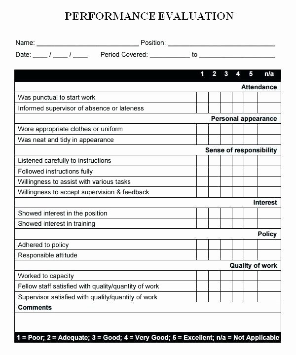 Employee Performance Review Template Word Awesome Review form Template – Flybymedia