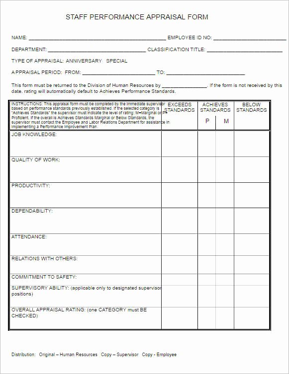 Employee Performance Review Template Word Fresh 31 Employee Evaluation form Templates Free Word Excel
