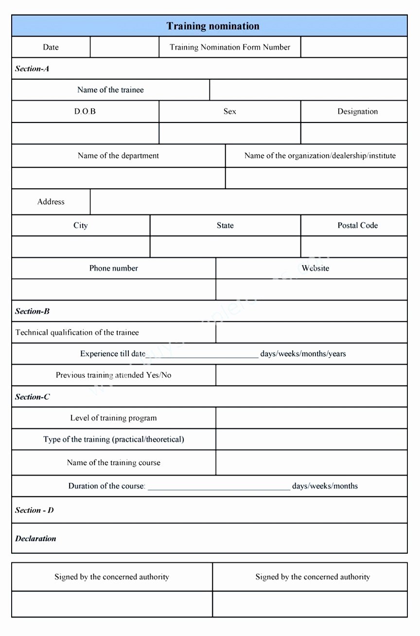Employee Recognition Nomination form Template Unique 7 Employee Recognition Nomination form Template Rulut