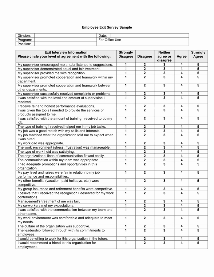 Employee Satisfaction Survey Template Best Of Exercise Program Exercise Program Survey Questions