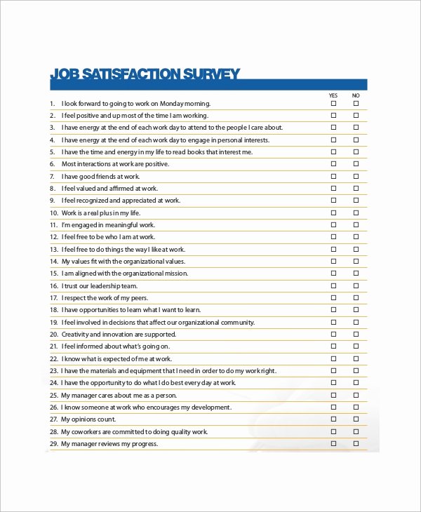 Employee Satisfaction Survey Template Fresh 8 Satisfaction Survey Samples