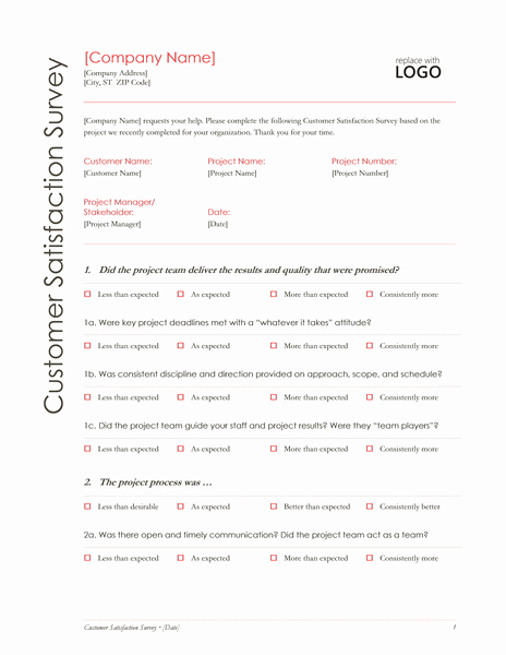 Employee Satisfaction Survey Template Word Best Of Customer Satisfaction Survey Template