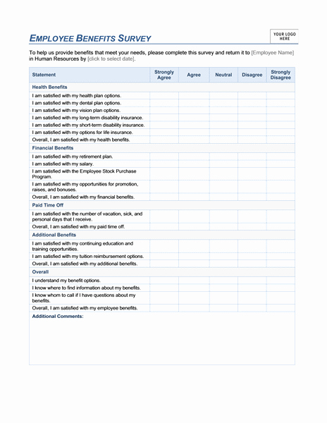 Employee Satisfaction Survey Template Word Best Of Free Printable Survey Template