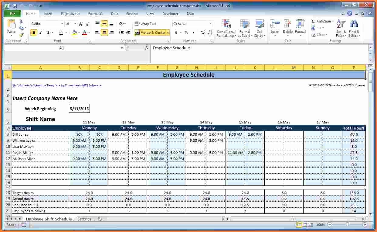 Employee Schedule Calendar Template Fresh 7 Employee Scheduling Spreadsheet Excel