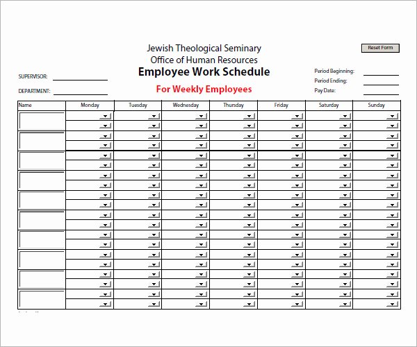 Employee Schedule Template Free Awesome Employee Schedule Template 5 Download Free Documents In