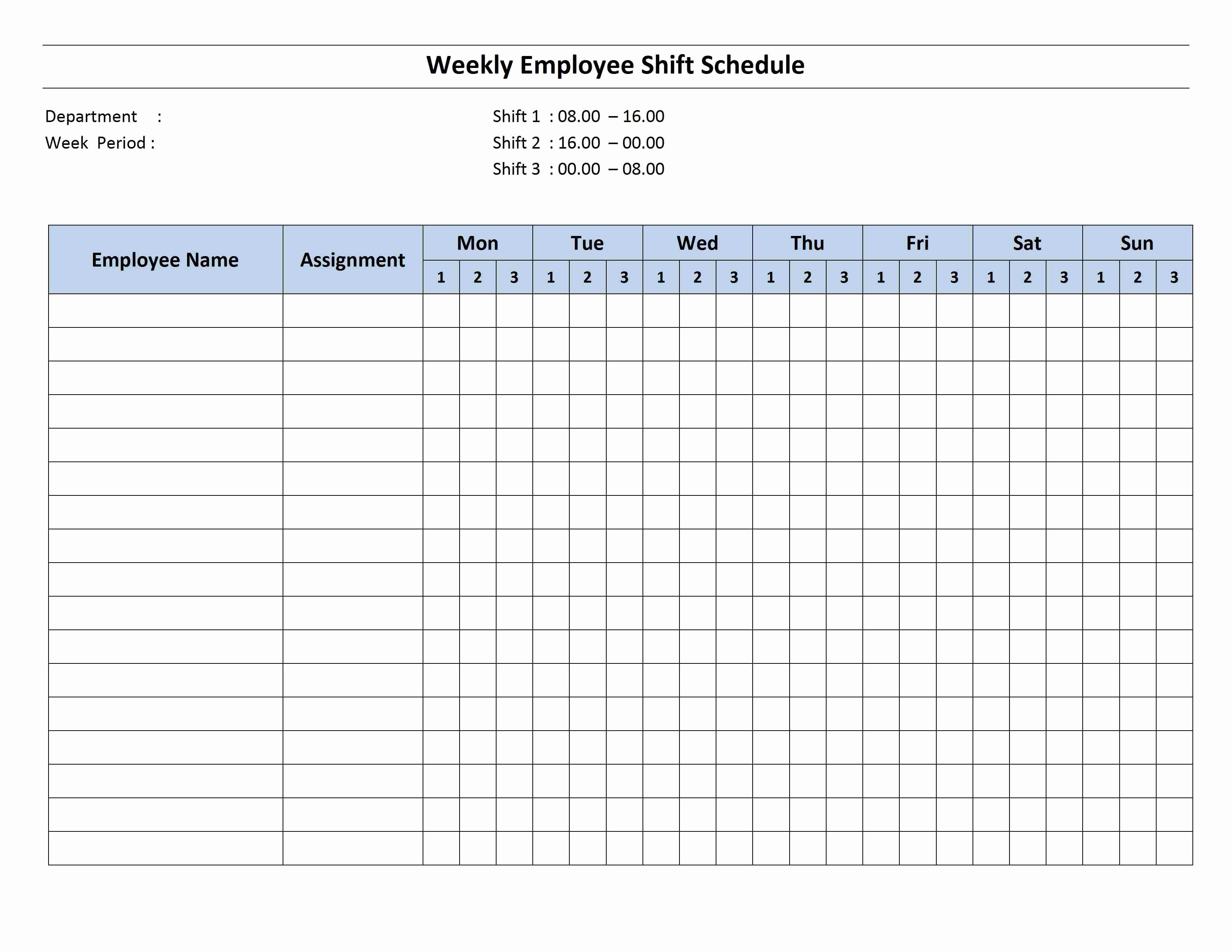 Employee Schedule Template Free Beautiful Free Monthly Work Schedule Template