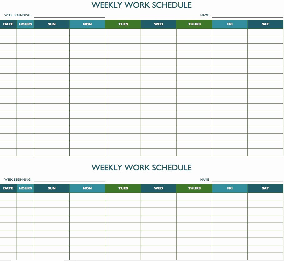 Employee Schedule Template Free Inspirational Free Weekly Schedule Templates for Excel Smartsheet