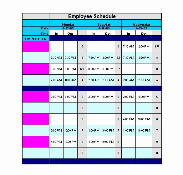 Employee Schedule Template Free Luxury 6 Staff Schedule Templates Doc Pdf Excel