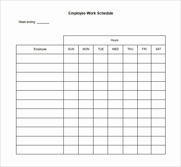 Employee Schedule Template Free New 17 Blank Work Schedule Templates Pdf Doc