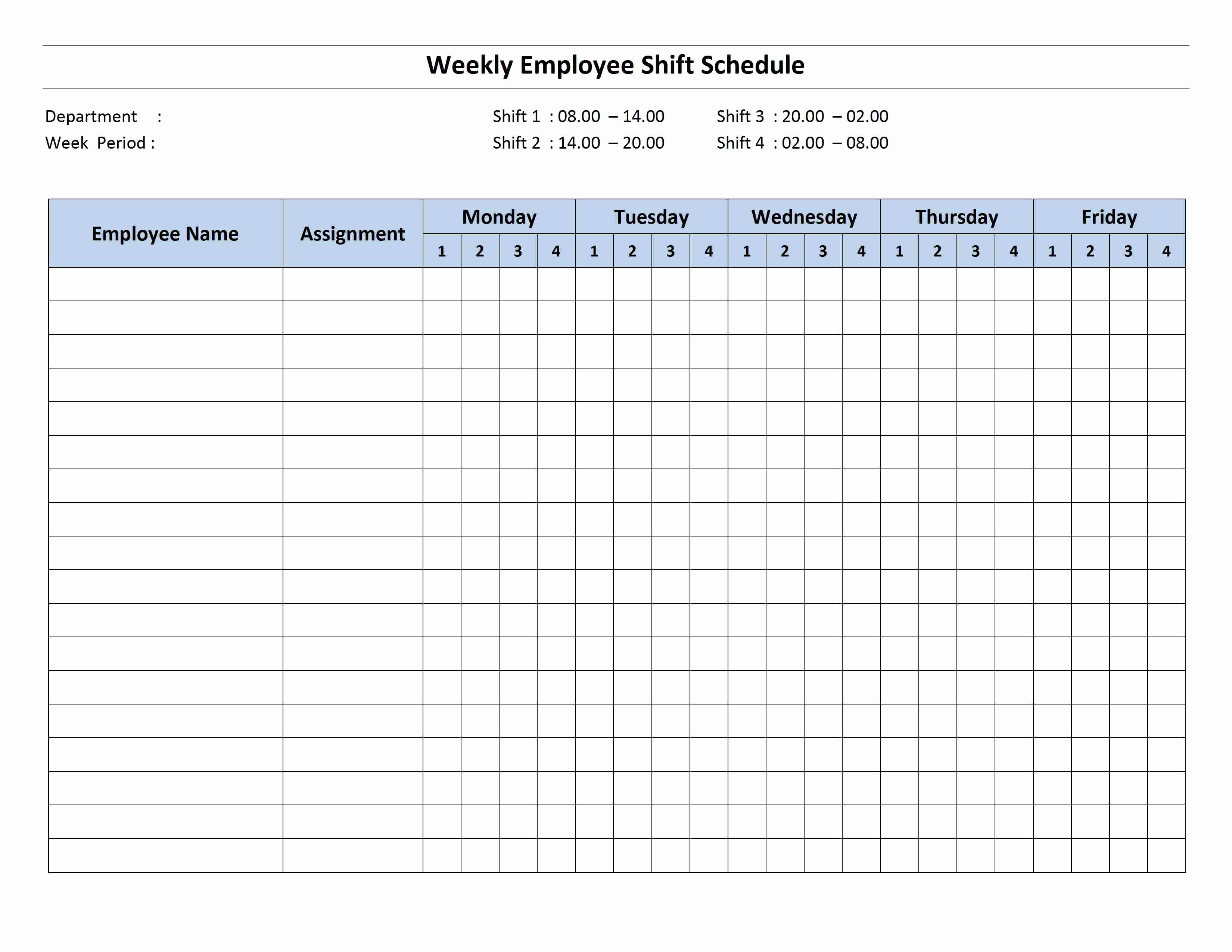 Employee Schedule Template Word Awesome 4 Shift Schedule