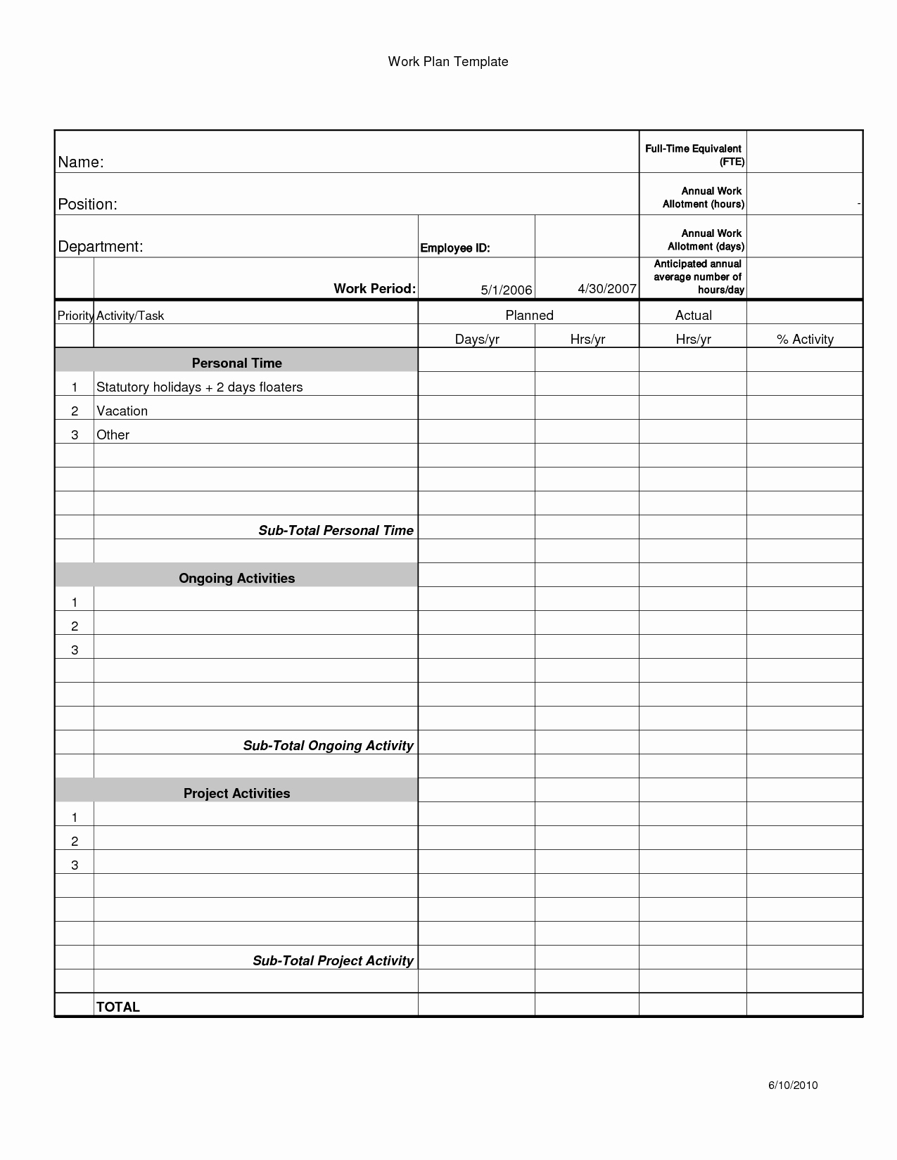 Employee Schedule Template Word Awesome Employee Work Plan Template Word Marketing